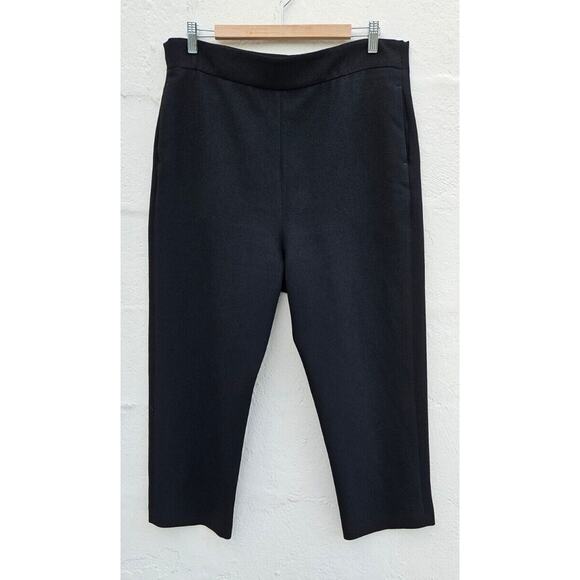 Rosetta Getty Womens Pants 8 Black Capri Pull On Straight Leg Elastic Waist - Picture 1 of 11